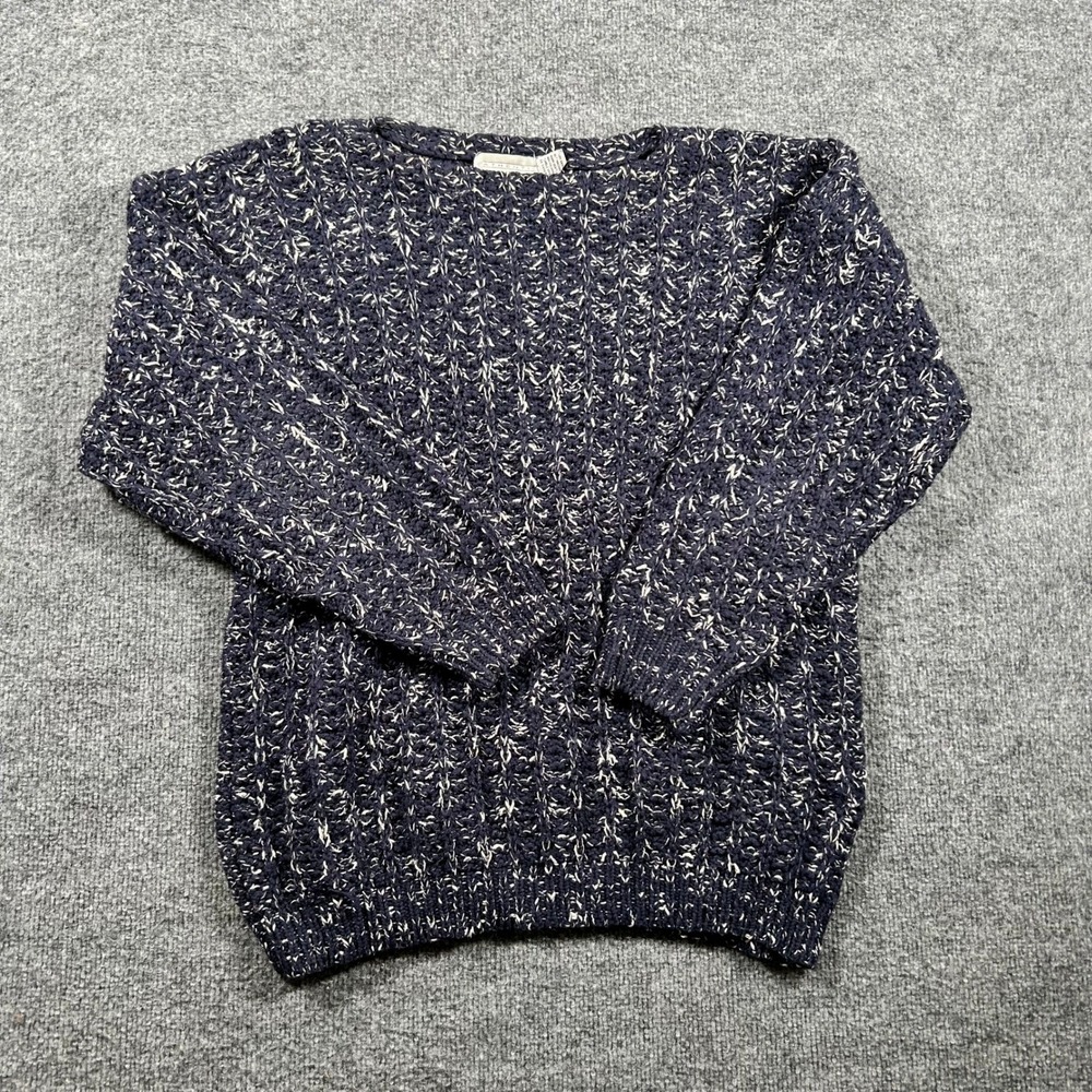 Forenza Sweater Womens Size S Blue Marled Chunky Knit Vintage Crewneck Pullover